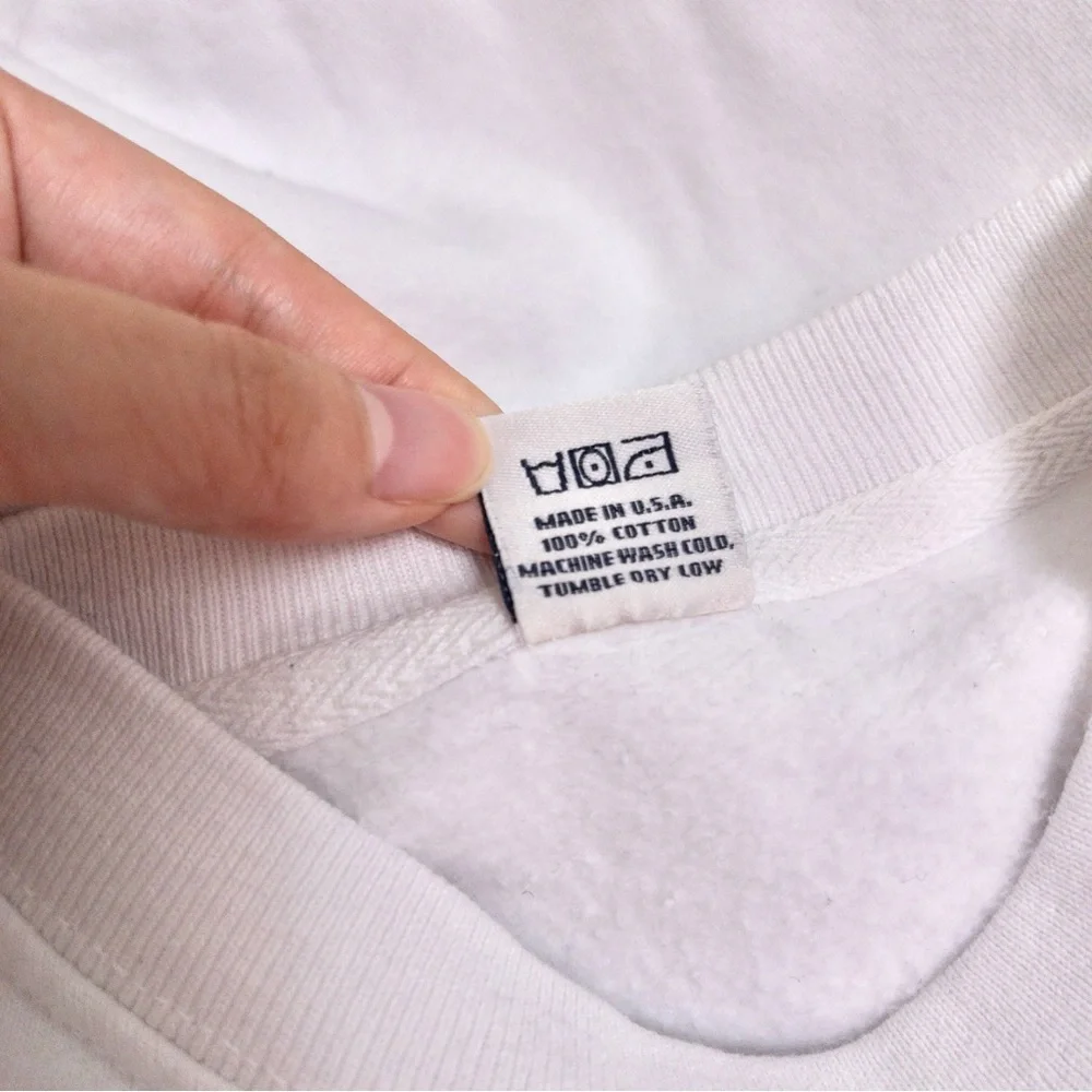 NEW Sporty & Rich X Asics Fun Logo Crewneck S White Jolly Green Terry Cotton - Picture 10 of 10